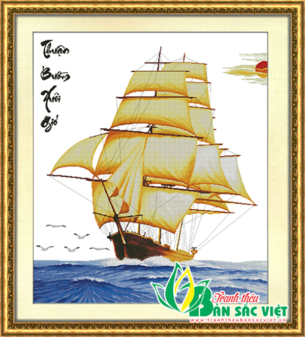 Ý nghĩa bức tranh thêu chữ thập PC025 - Thuận Buồm Xuôi Gió